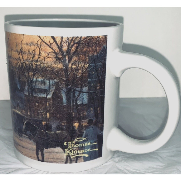 Thomas Kinkade Town Square Christmas Mug Cup Coffee 2010 - Picture 1 of 8